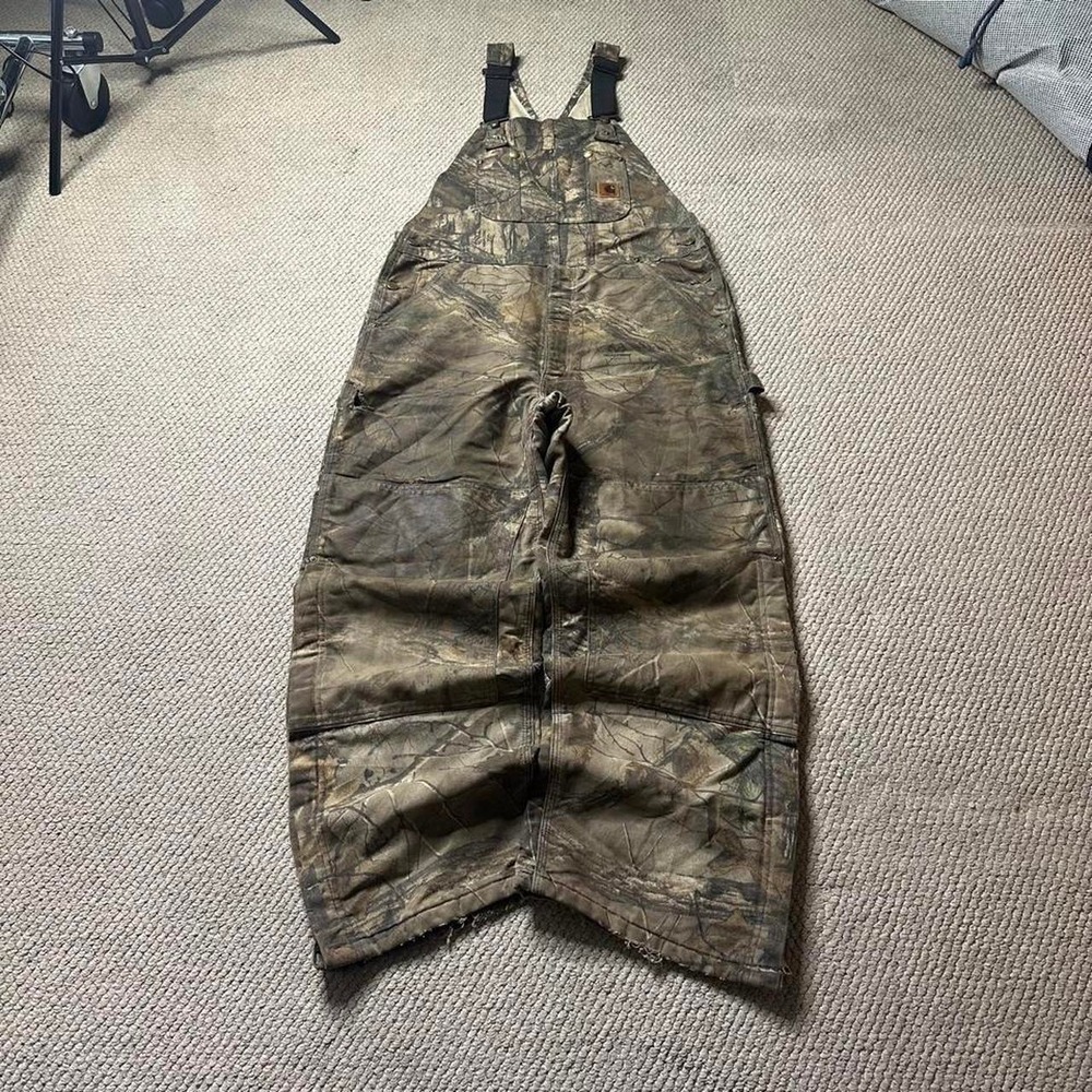 Y2K Vintage 2000s Workwear Streetwear Camo Carhartt overall - Picture 2 of 8